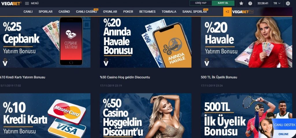 Vegabet Canli Bahis