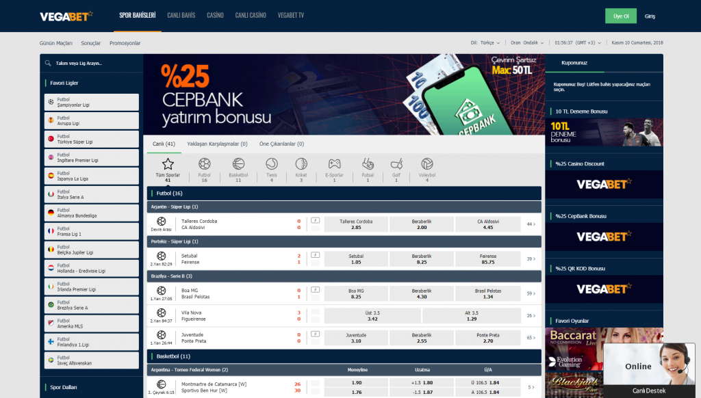 Vegabet Canli Bahis